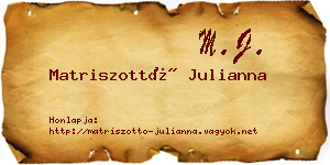 Matriszottó Julianna névjegykártya