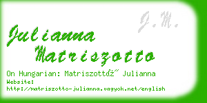 julianna matriszotto business card